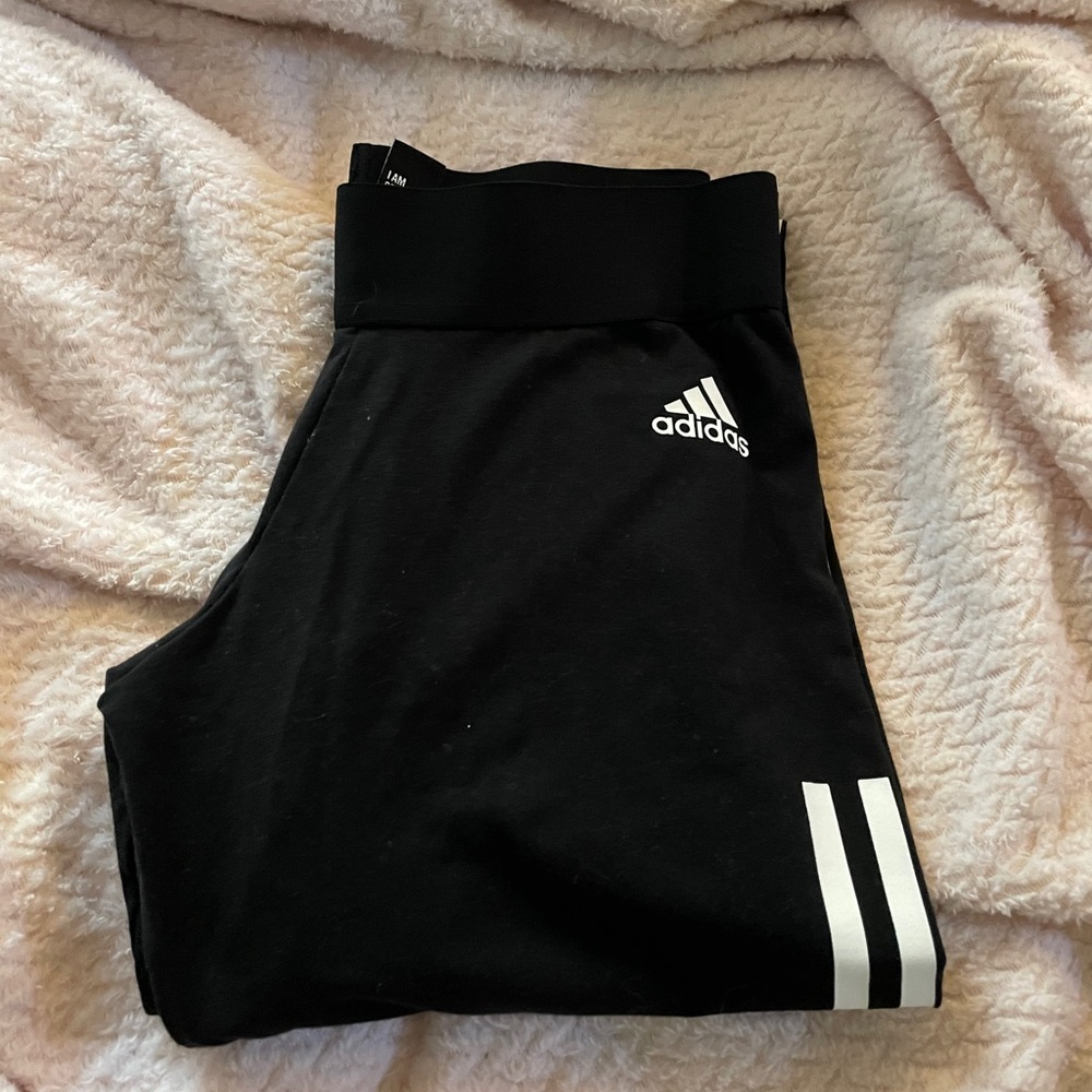 Black Adidas Leggings , with elastic waistband
